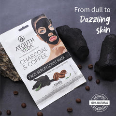 Aimil Ayouthveda Cosmetics Anti Acne,Charcoal Coffee,Oat Silk Honey & Licorice Mulberry Face Serum Sheet Mask 20g