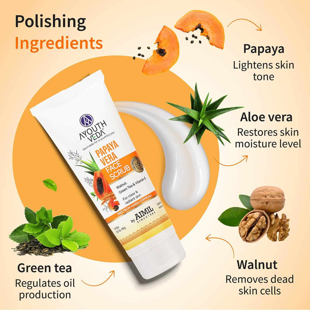 Aimil Ayouthveda Papaya Vera Scrub – 100g