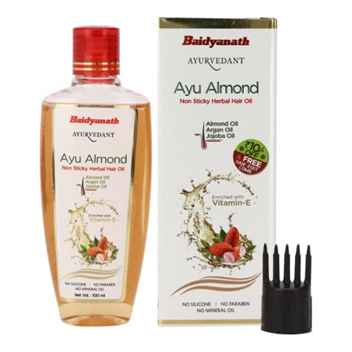 Baidyanath Ayurvedic (Jhansi) Ayurvedant Herbal Hair Oil Ayu Almond Non Sticky 100ml