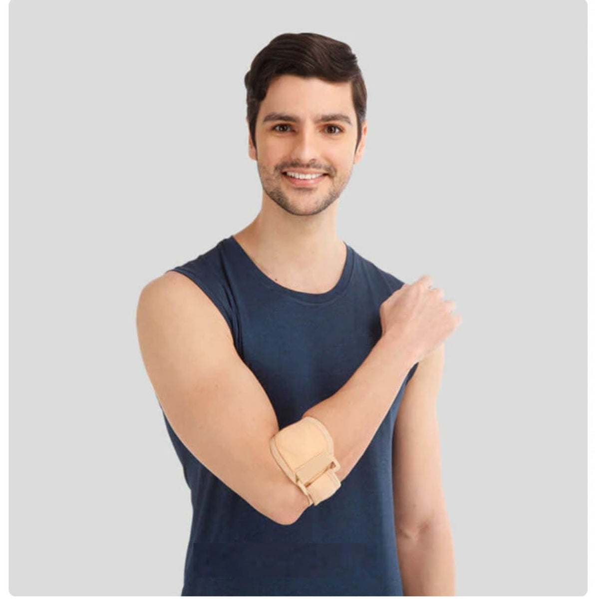 Flamingo Health Orthopädische Tennisarm-Bandage (mit Druckpolster) Farbe Schwarz Ya Beige Code 2024