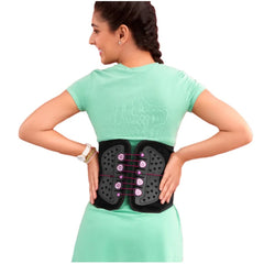 Flamingo Health Orthopädischer Lacepull-Rückengurt, Unisex, Farbe Beige Ya Schwarz, zufällige Codenummer 2454