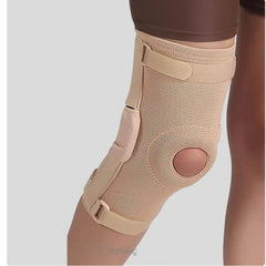 Flamingo Health Orthopädische Gel-Knieorthese mit zwei Achsen und Scharnier, Farbe Schwarz, Ya, Beige, Code 2132