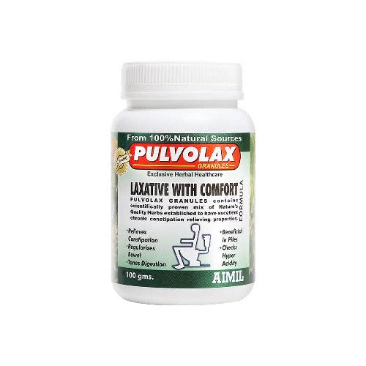 Aimil Ayurvedic Pulvolax Granules For Relief From Constipation Acidity Powder 100 gm