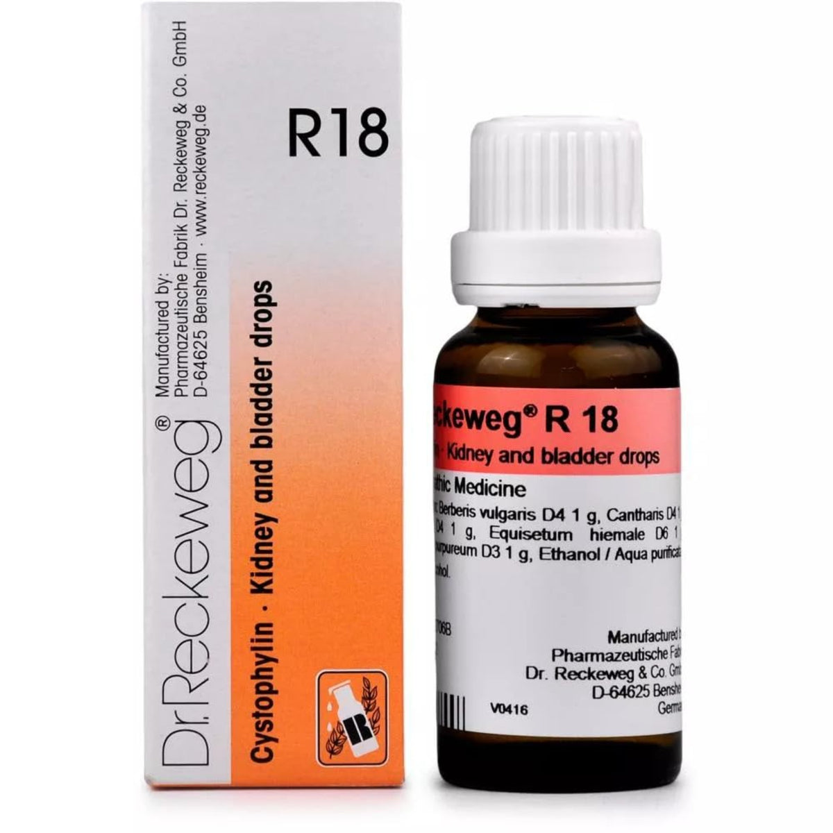 Dr Reckeweg Homoeopathy R18 Kidney And Bladder Drops 22 ml