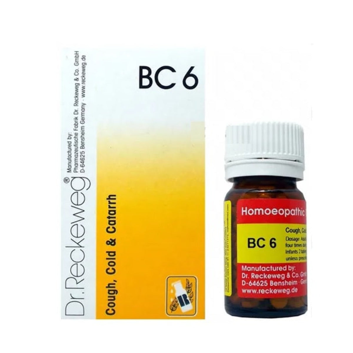 Dr. Reckeweg Homöopathie Husten, Erkältung &amp; Katarrh Bio-Kombination 6 (BC 6) 20g Tablette