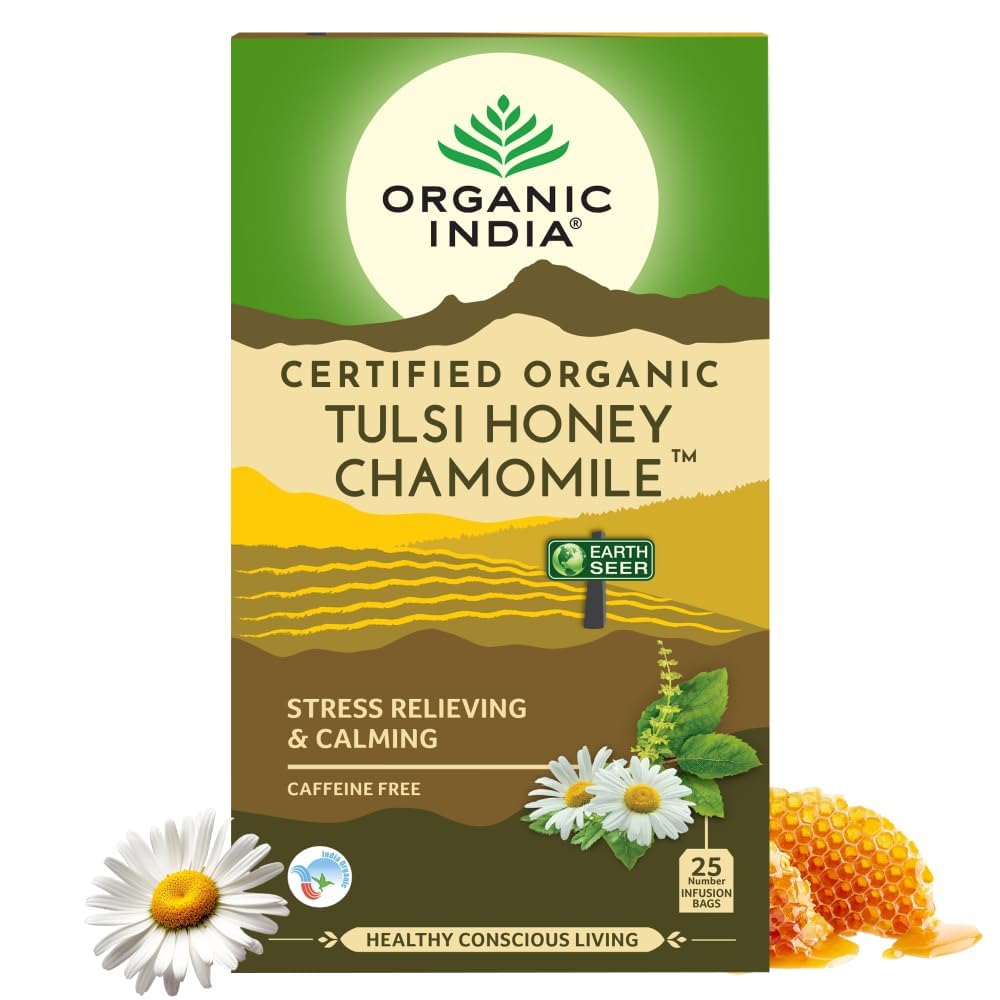 Organic India Tulsi Honey Chamomile Green Tea 25 Teabags