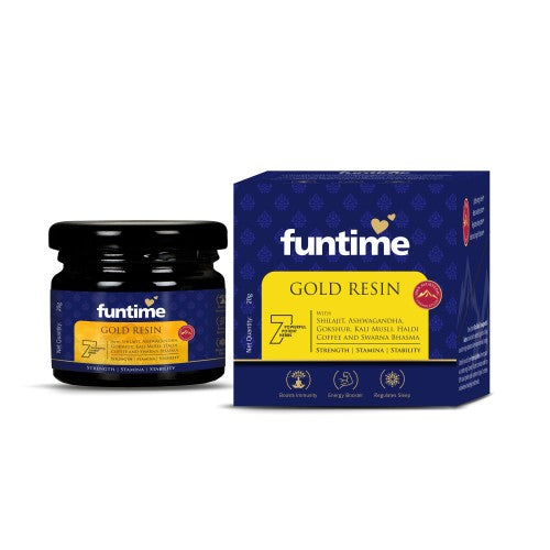 Leeford Funtime Shilajit Gold Resin With Ashwagandha,Kali Musli For Men Swarna Bhasma 20g