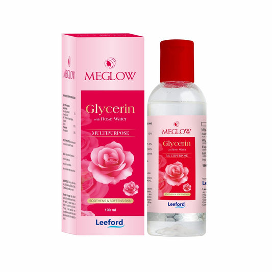 Meglow – Glycerin mit Rosenwasser, Mehrzweck-Gesichtswasser, 100 ml