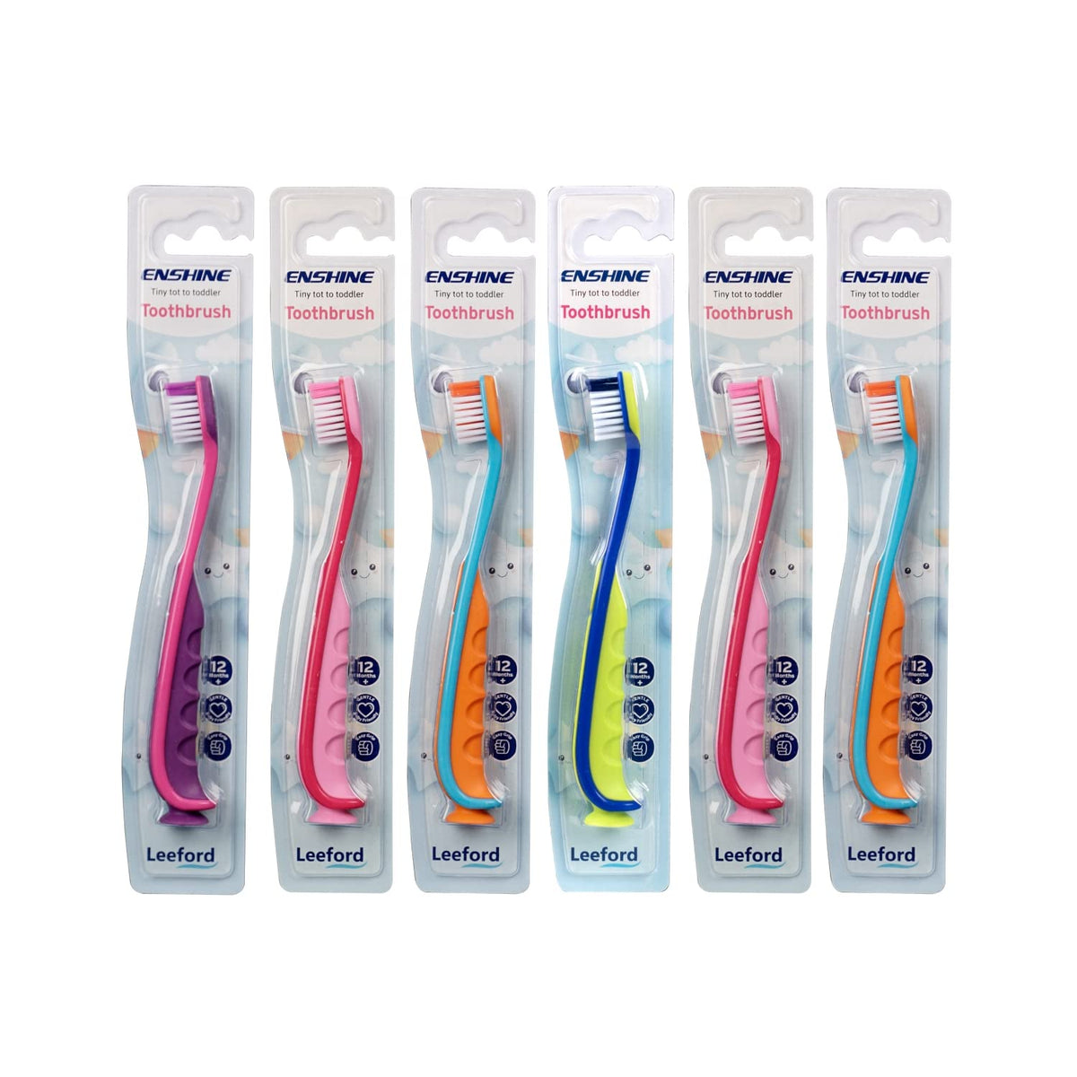 Leeford Enshine For 12+ Months Babies Tongue Cleaner Easy Grip Multi Colors Soft Toothbrush