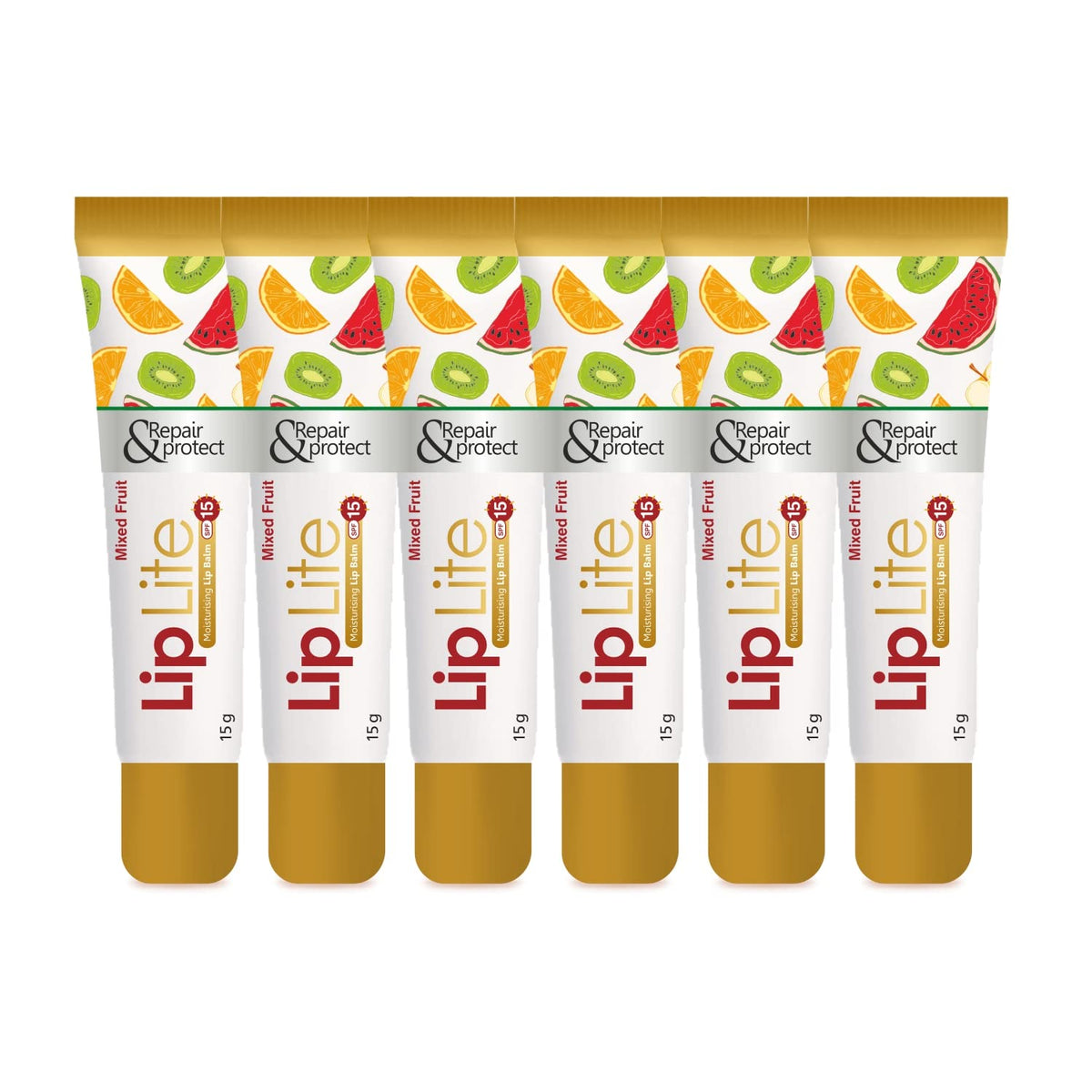 6 X Leeford Lip Lite Lip Balm With SPF 15 Mixed Flavor 15g