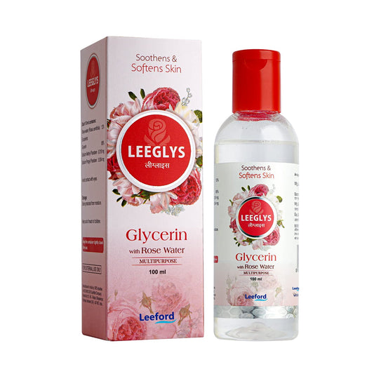 Leeford Leeglys Glycerin mit Rosenwasser, weiche und glatte Haut, 100 ml