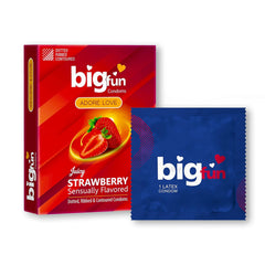 Leeford Bigfun Strawberry Flavoured Condom 10 Piece