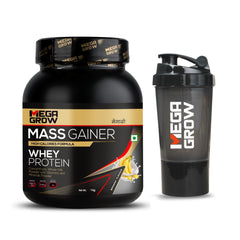 Leeford Megagrow Mass Gainer Banana Flavour With Shaker Powder 1 Kg