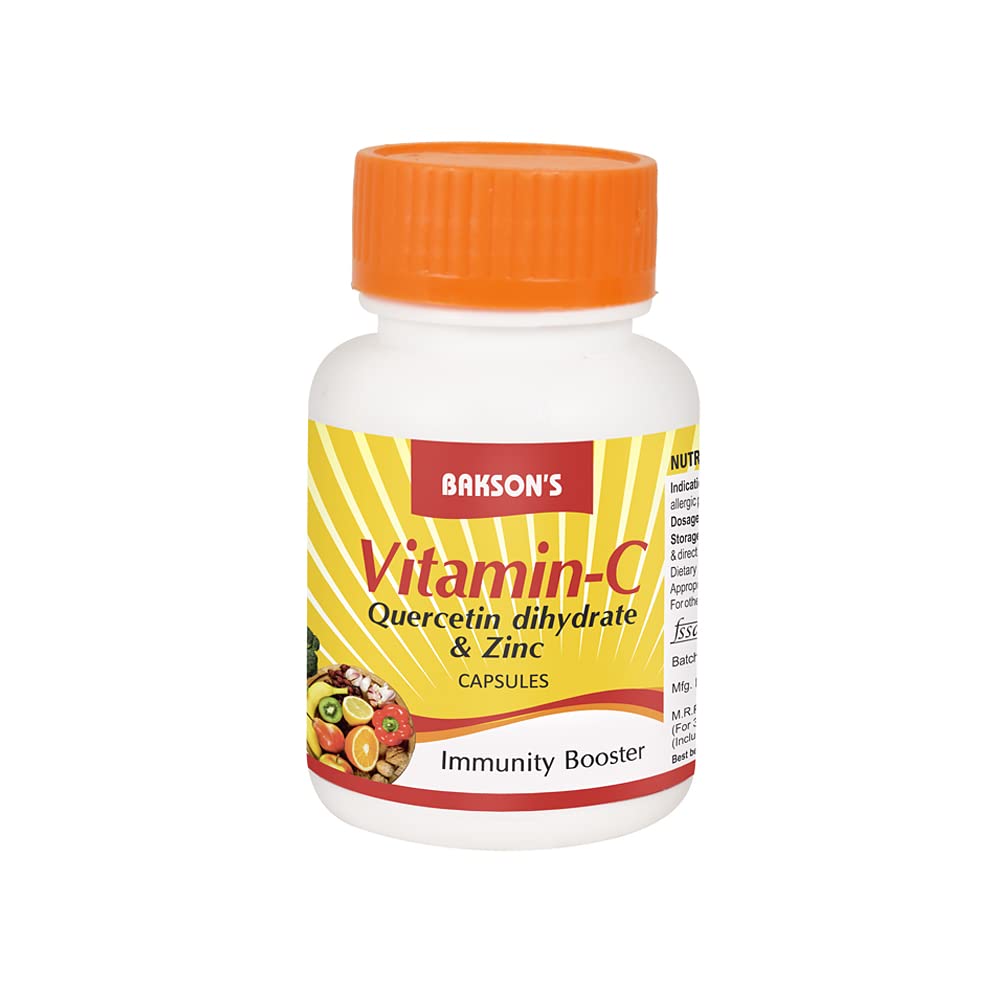 Baksons Vitamin C, Quercetin-Dihydrat und Zink, Immunitätsverstärker, 30 Kapseln