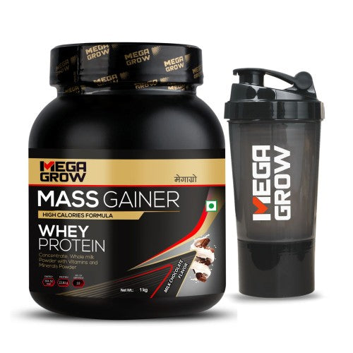 Leeford Megagrow Mass Gainer Milk Chocolate Flavour With Shaker Powder 1 Kg