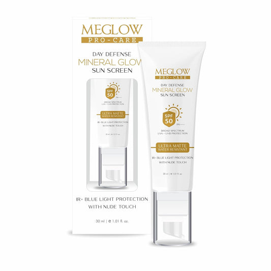 Leeford Meglow Pro Care Mineral Glow Sunscreen SPF 50 PA+++ Ultra Matte Finish 30ml