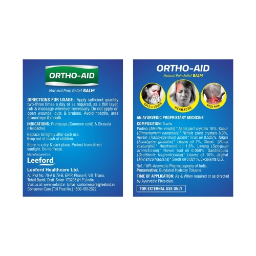 Leeford Ortho Aid Pain Relief Balm 10ml