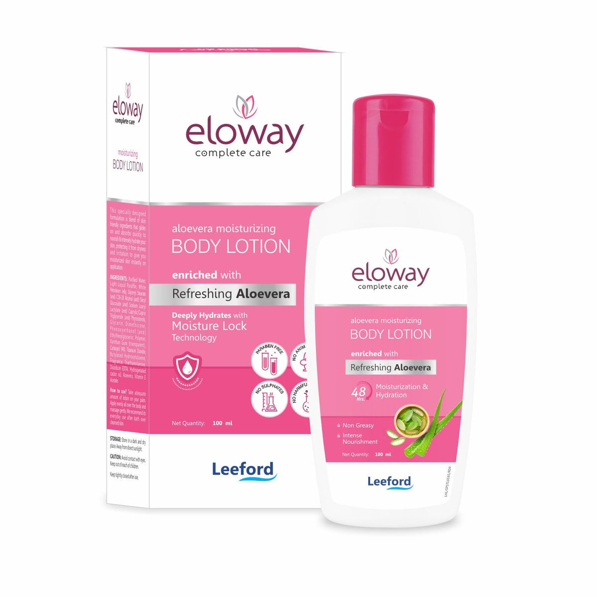 3 X Leeford Eloway Aloe Vera Body Lotion 100ml