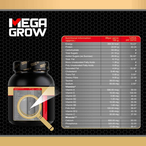 Leeford Megagrow Mass Gainer Milk Chocolate Flavour With Shaker Powder 1 Kg