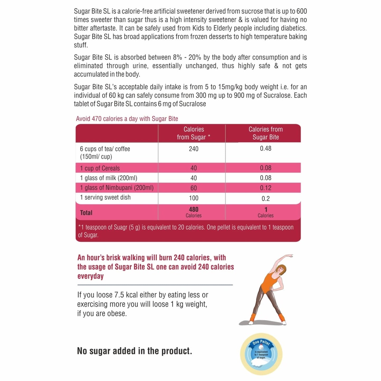 Leeford Sugar Bite Sl Sweetener Pellets 300 Tablets