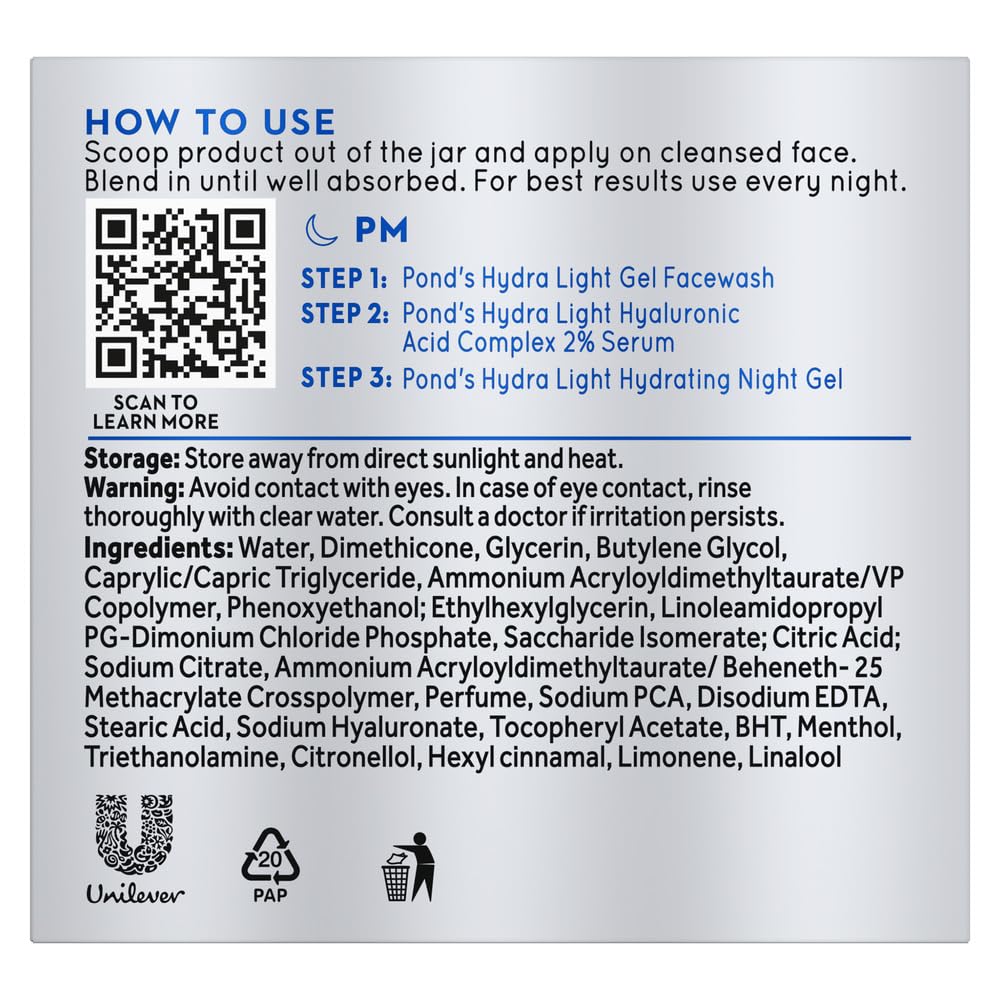 Pond's Hydra Light Hyaluronic Acid Hydrating Night Gel 50g