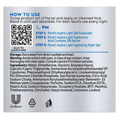 Pond's Hydra Light Hyaluronic Acid Hydrating Night Gel 50g