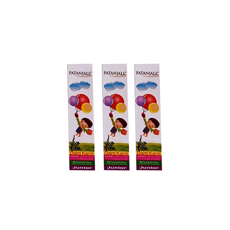 Patanjali Dant Kanti Kids Junior Dental Hygiene Toothpaste 100Gm (Pack Of 3)