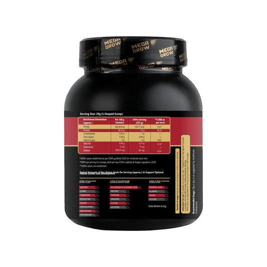 Leeford Megagrow Isolate Whey Protein Powder Cookies And Cream Flavor With Shaker 1 Kg