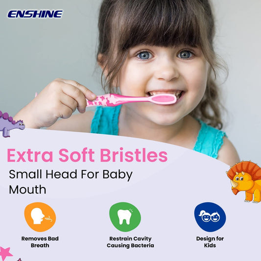 Leeford Enshine Kids Toothbrush For Junior [3+Years] With Easy Grip Multi Color