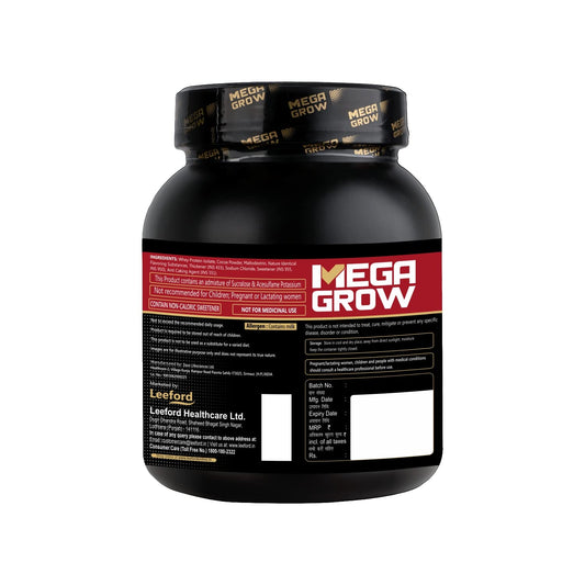 Leeford Megagrow Isolate Whey Protein Powder Chocolate Flavor With Shaker Powder 1 Kg