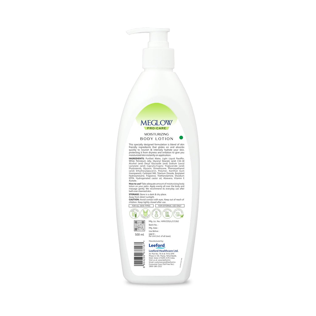Leeford Meglow Pro Care Erfrischende Aloe Vera Feuchtigkeits-Körperlotion