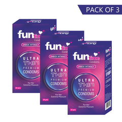 Leeford Funtime Ultra Thin Premium Lubricated Dotted & Ribbed Condom 10 Piece