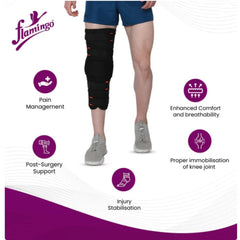 Flamingo Health Orthopaedic Knee Immobilizer Color BlackYa Beige Code 2035