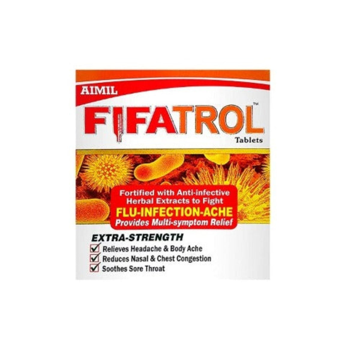 Aimil Ayurvedische Fifatrol-Tabletten, natürlicher Immunitätsverstärker für Ausdauer und allgemeines Wohlbefinden, Erkältungs- und Grippekontrolle, Linderung von Kopfschmerzen, Linderung der Nase, 30 Tabletten 
