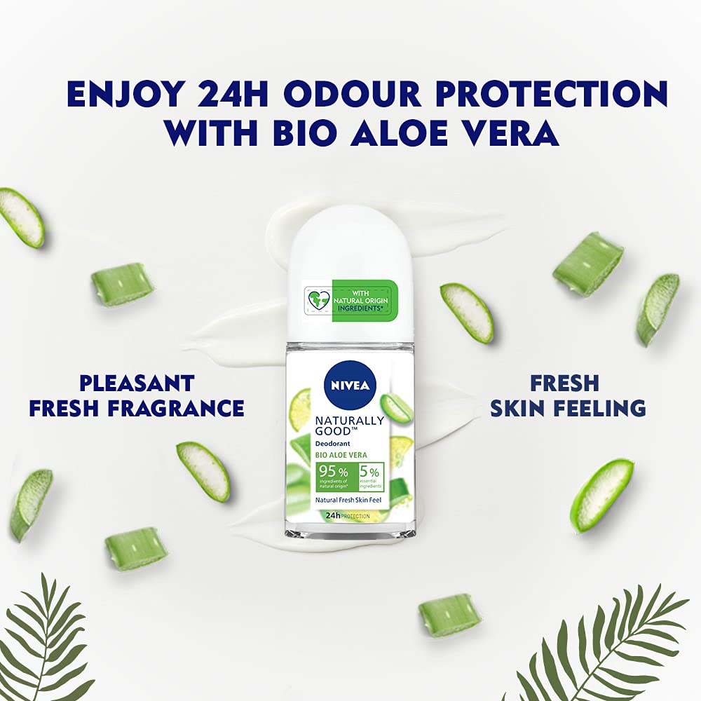 Nivea Bio Aloe Vera &amp; Bio Grüntee Deodorant Roll-On für Frauen 50 ml