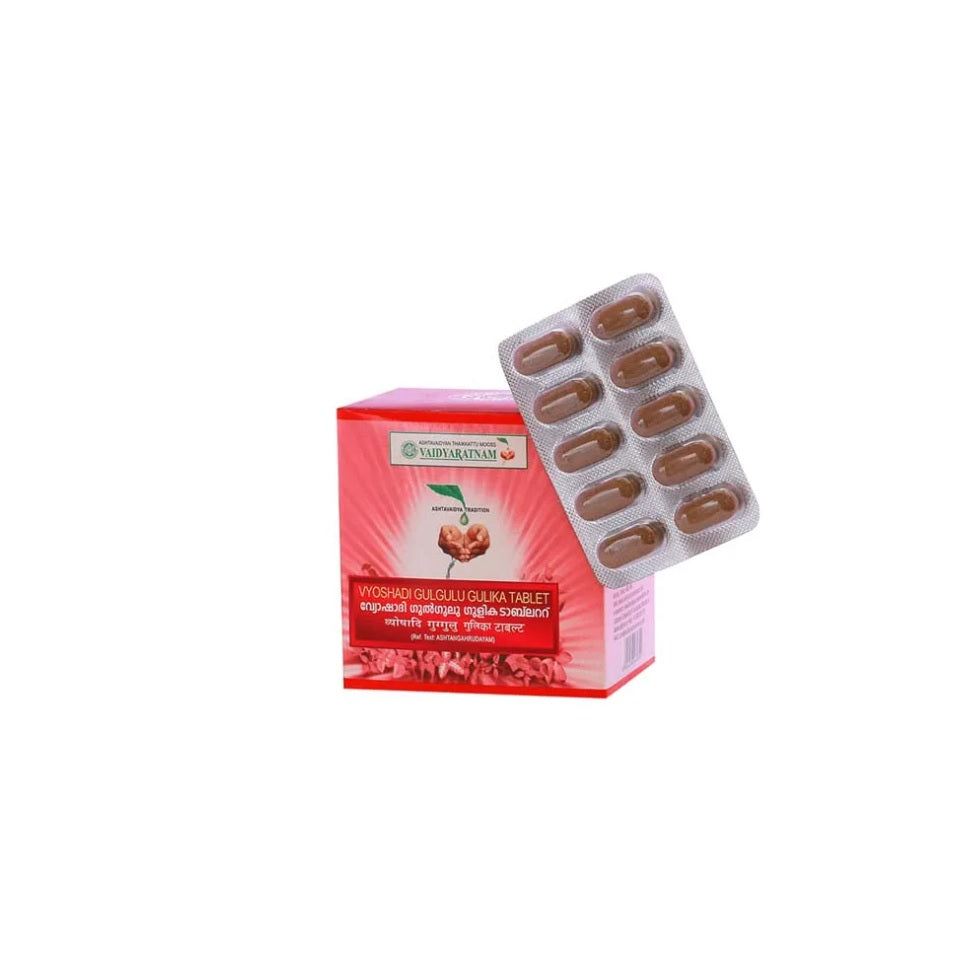 Vaidyaratnam Vyoshadigulgulu Gulika 100 Tablets