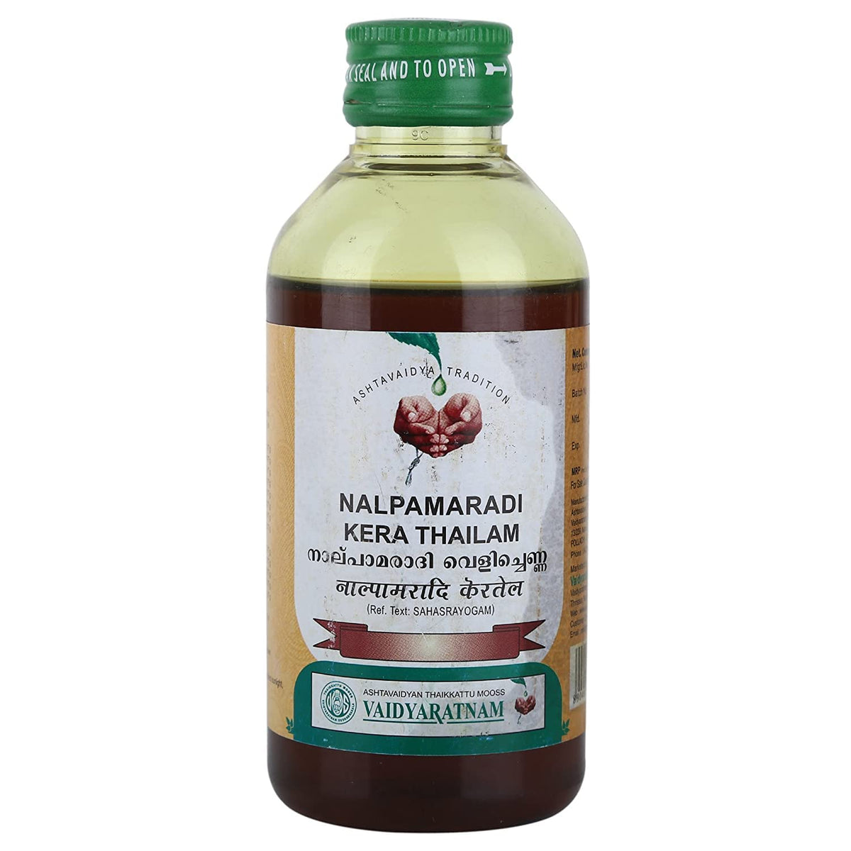 Vaidyaratnam Nalpamaradi Kera Thailam Oil 200ml