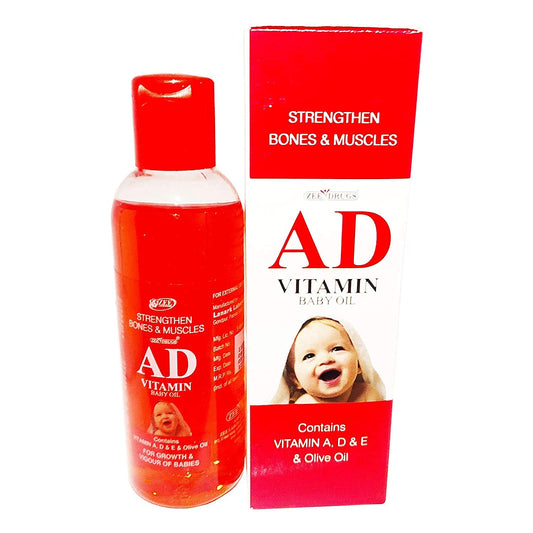 Zee Ad Vitamin Baby-Massageöl mit Vitamin A, D, E und Olivenöl für den ganzen Körper