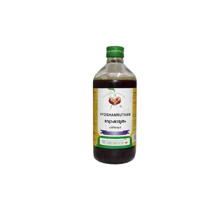 Vaidyaratnam Ayurvedische VYOSHAMRITHAM-Flüssigkeit, 450 ml