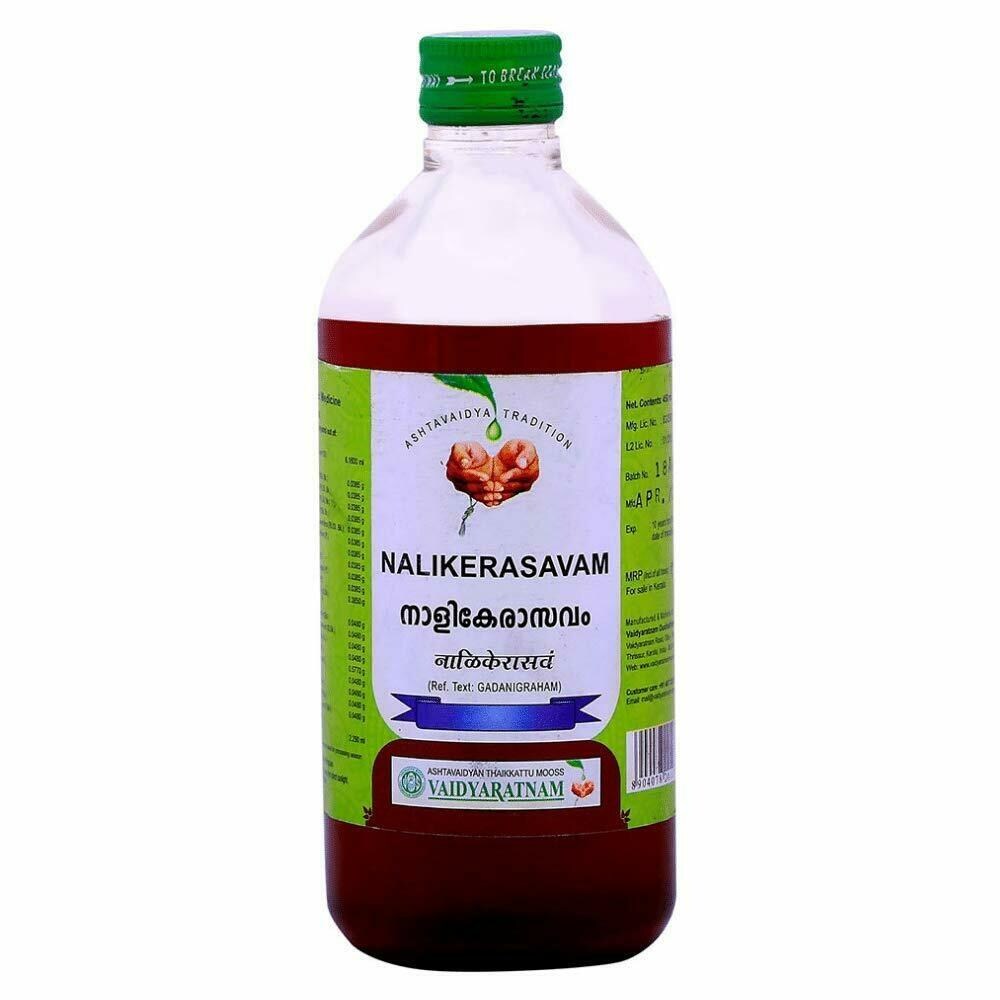 Vaidyaratnam Ayurvedische Nalikerasavam-Flüssigkeit 450 ml