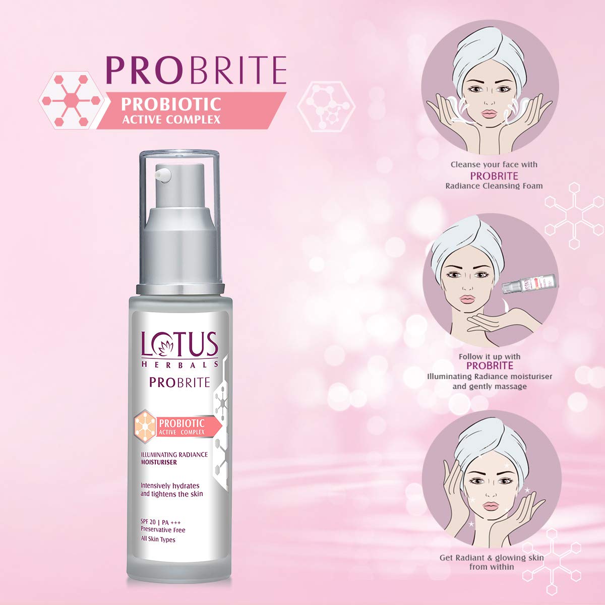 Lotus Herbals Cosmetics Probrite Illuminating Radiance Moisturiser 50ml