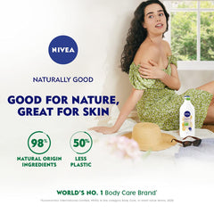 Nivea Naturally Good, Natürliche Hafer-Körperlotion, Für trockene bis sehr trockene Haut, Ohne Parabene, 98 % Inhaltsstoffe natürlichen Ursprungs, 200 ml und 350 ml