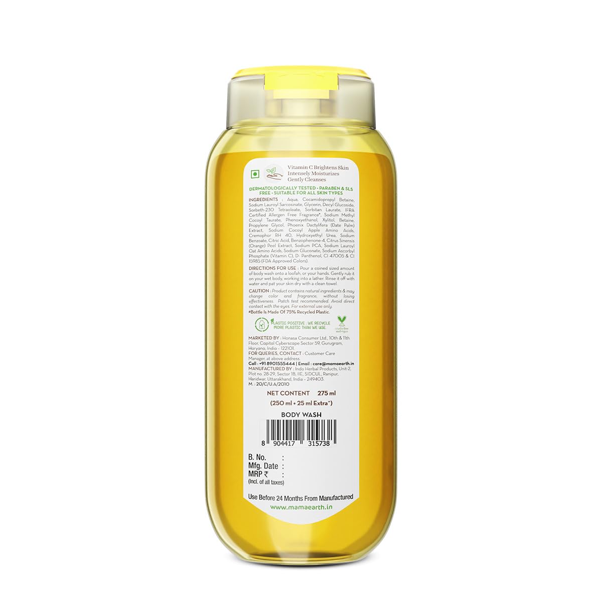 Mamaearth Vitamin C Moisturizing Body Wash with Vitamin C & Refreshing Lemon 250ml