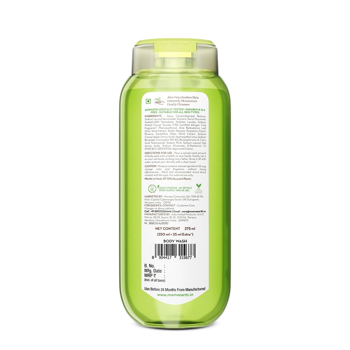 Mamaearth Aloe Vera Moisturizing Body Wash with Aloe Vera & Calming Jasmine 250ml