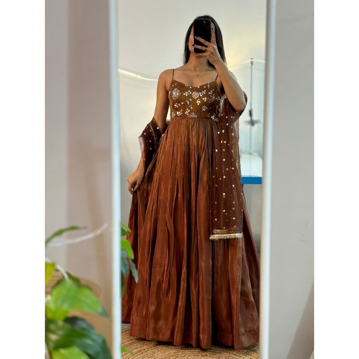 Bollywood Women Indian Ethnic Party Wear Pure Soft Cosmos Gown Dress
