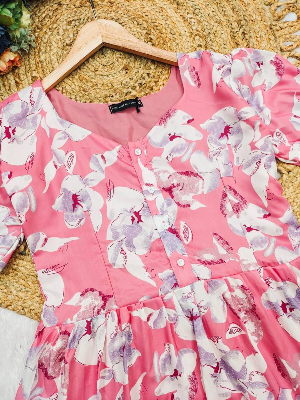 Bollywood Women Indian Ethnic Party Wear Pure Soft Cotton Print Dress