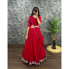 Bollywood Indian Pakistani Ethnic Party Wear Women Soft Pure Blooming Georgette Blouse Lehenga Dupptta A02