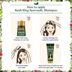 Emami Ayurvedic Kesh King Ayurvedisches Anti-Haarausfall-Shampoo Reduziert Haarausfall. 21 natürliche Inhaltsstoffe, kein Paraben und kein Silizium. Mit der Güte von Aloe Vera, Bhringraja und Amla für seidig glänzenden Glanz