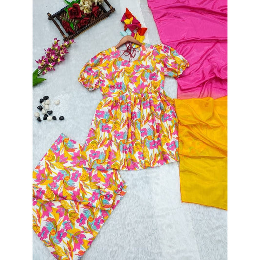 Bollywood Indian Pakistani Ethnic Party Wear Women Soft Pure Rayon Multi Color Sharara Set Dress