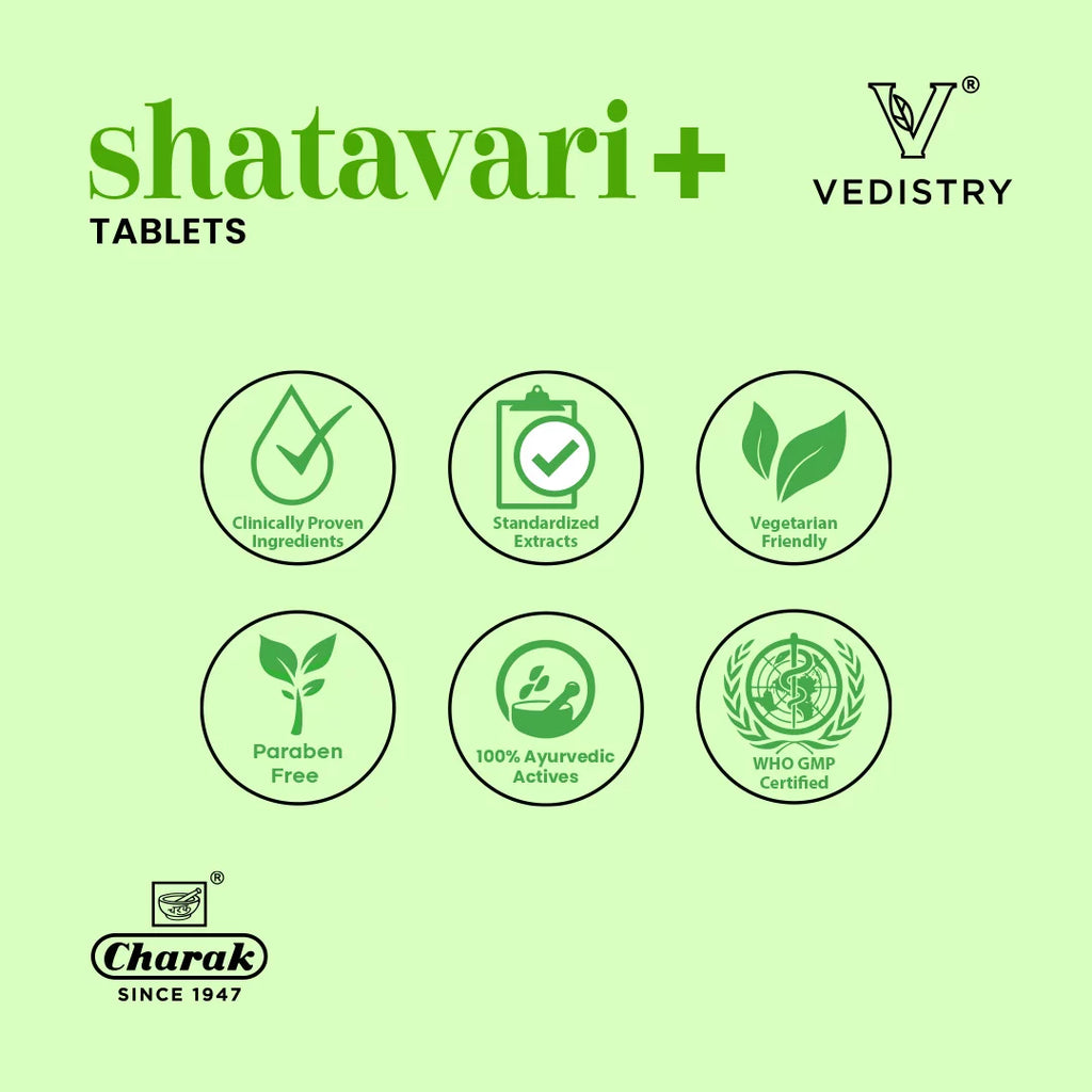Vedistry Ayurvedic Shatavari+ Strengthens Women's Health 60 Tablets